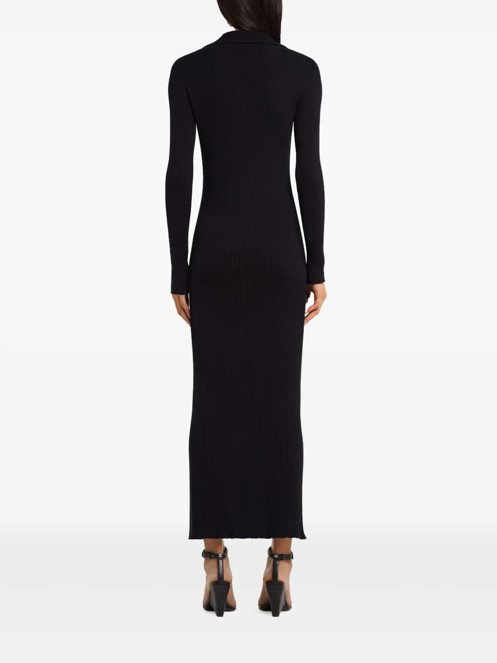 Courrèges Button-down midi-jurk Zwart