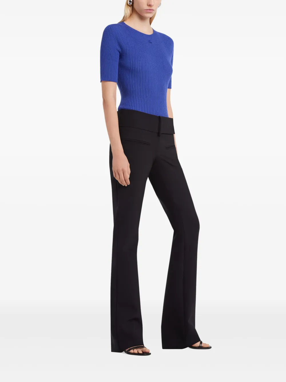 Courrèges Solar Light Rib Sweater In Blue