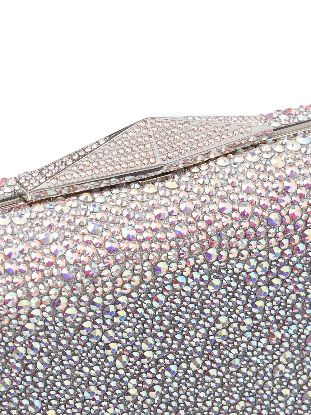Jimmy Choo Crystal-embellished Clemmie Clutch Bag In Silver