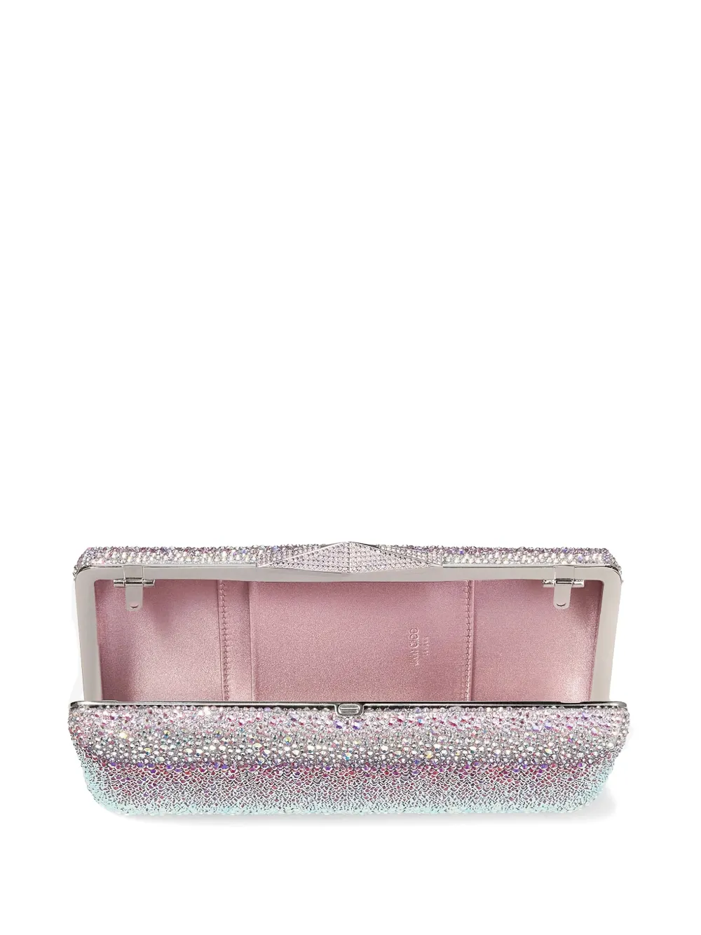 Jimmy Choo Crystal-embellished Clemmie Clutch Bag In Silver