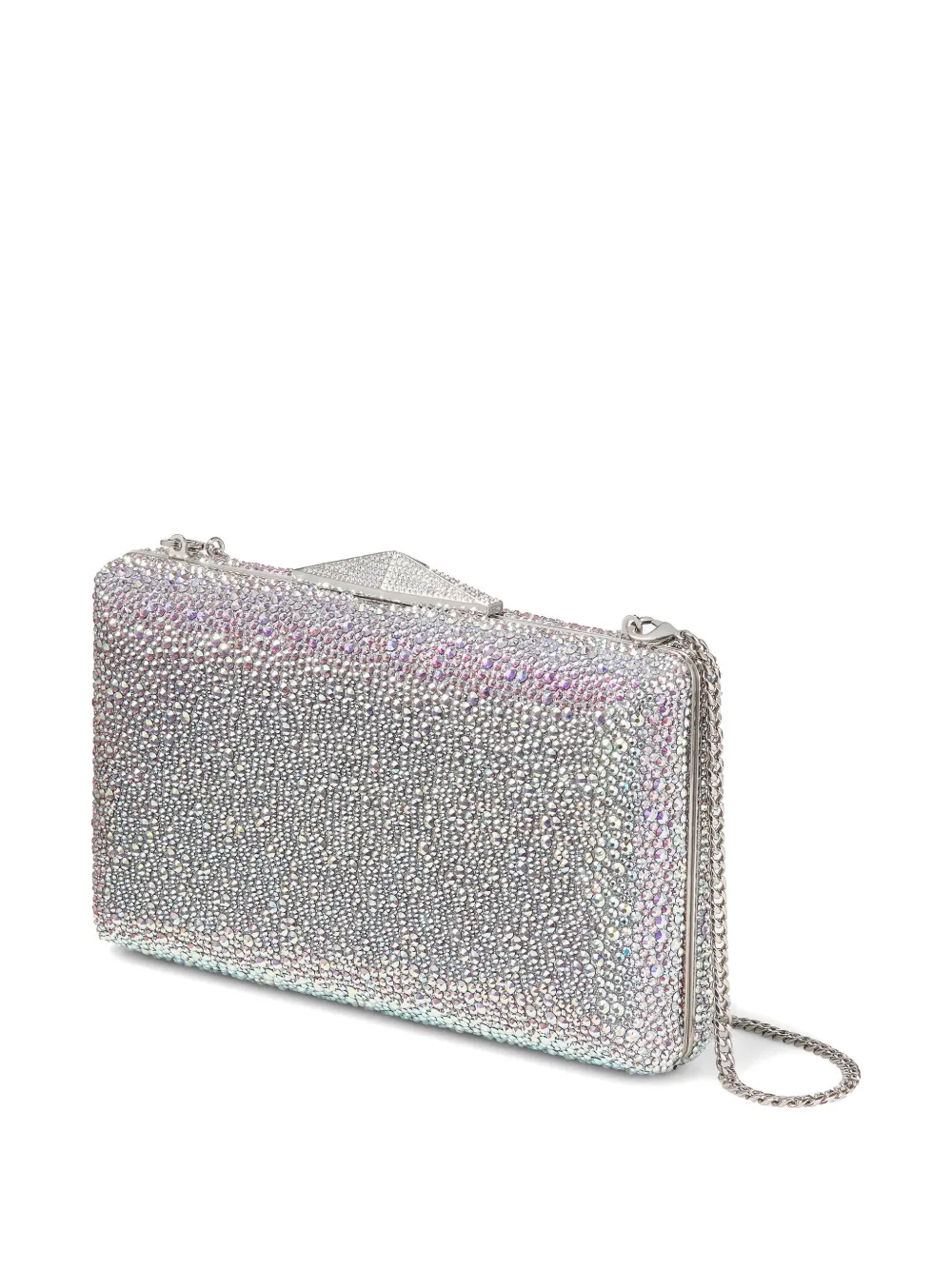 Jimmy Choo Crystal-embellished Clemmie Clutch Bag In Silver
