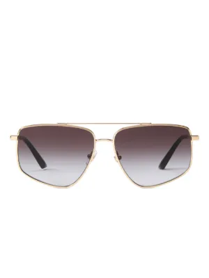 Gucci Eyewear Horsebit Detail square-frame Sunglasses | Gold