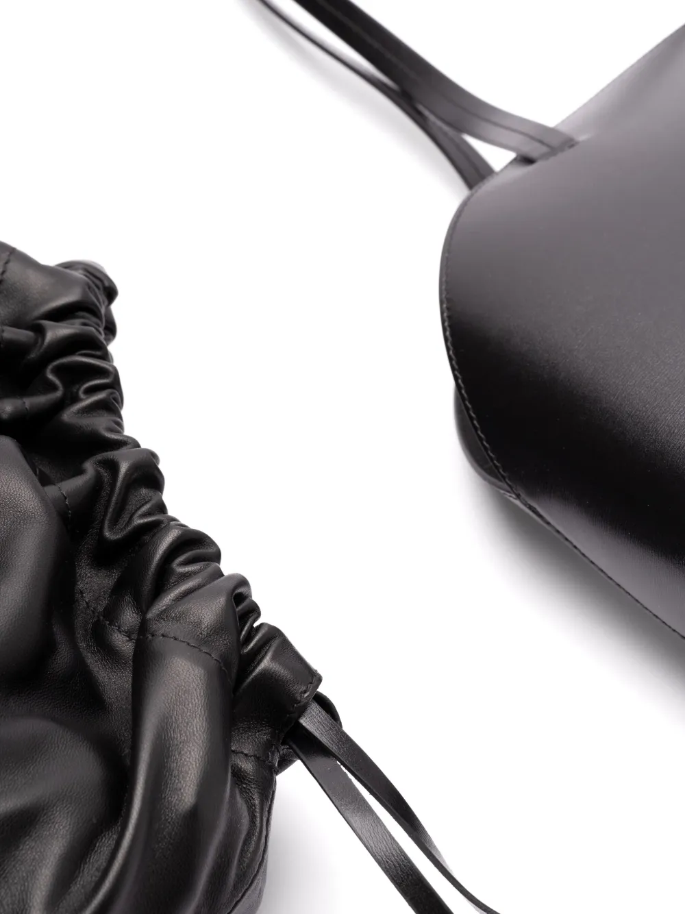 Jil Sander Leren shopper Zwart