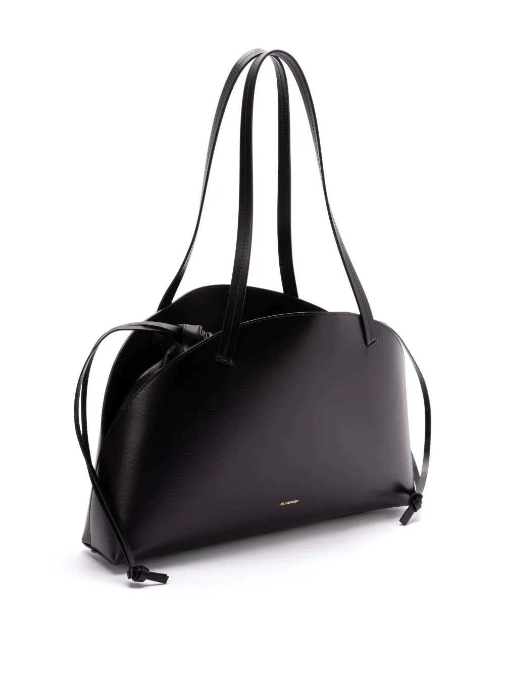 Jil Sander Leren shopper Zwart
