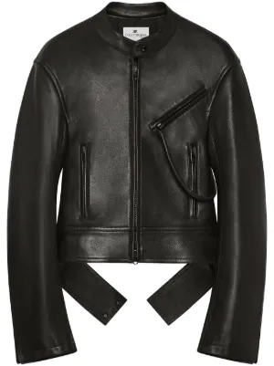 MM6 Maison Margiela Leather Jacket | Black | FARFETCH