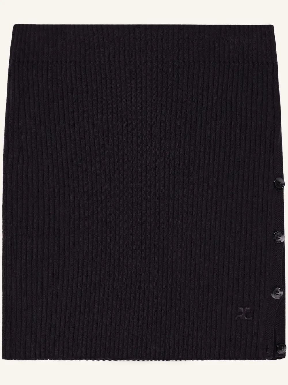 Courrèges Minigonna a coste - Nero