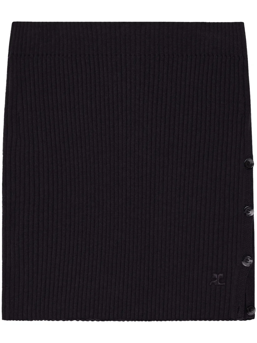 Courrèges Geribbelde mini-rok Zwart