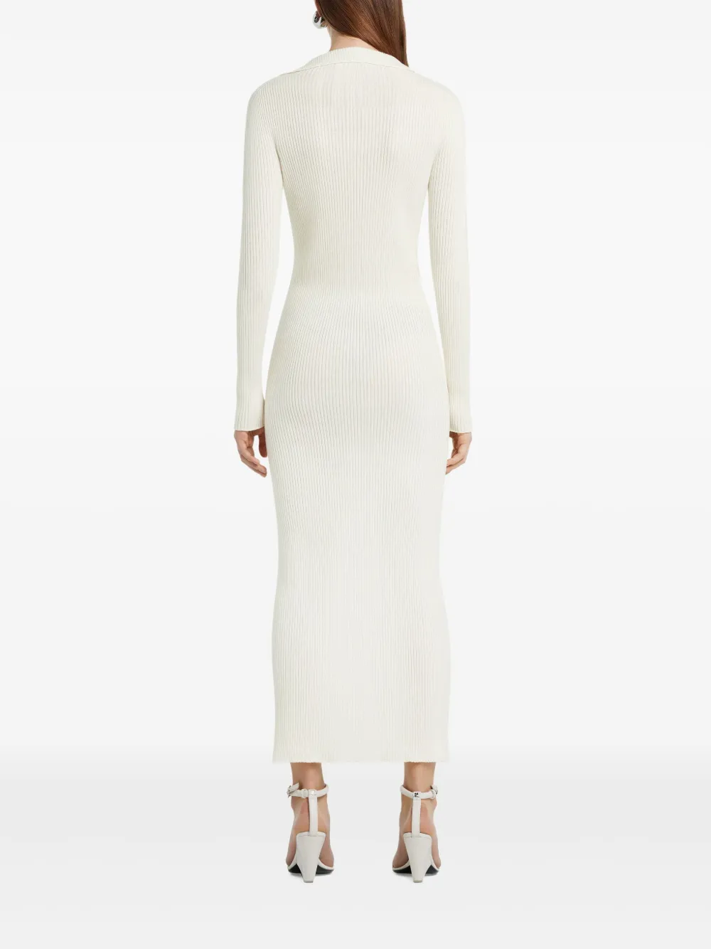 Courrèges Geribbelde jurk Wit