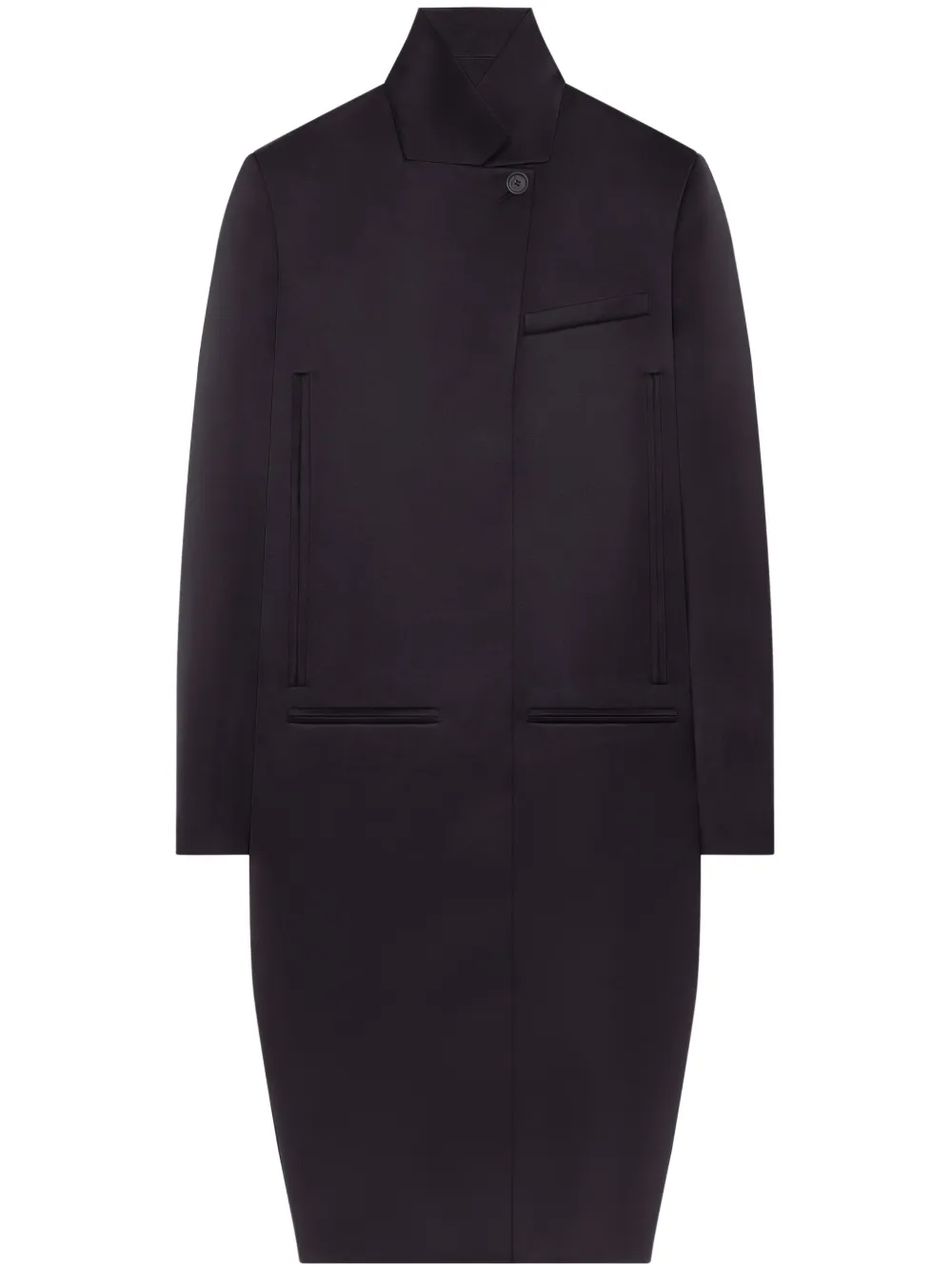 Courrèges satin-finish coat | Black | Image 1