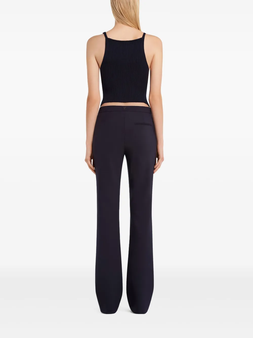 Courrèges Tanktop met puntige afwerking Blauw