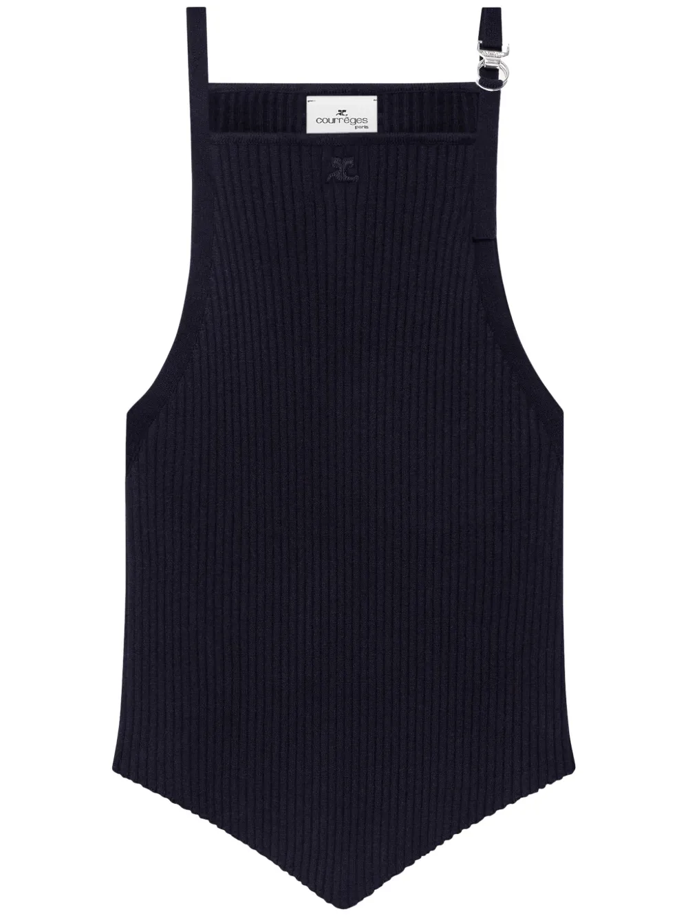 Courrèges Tanktop met puntige afwerking Blauw