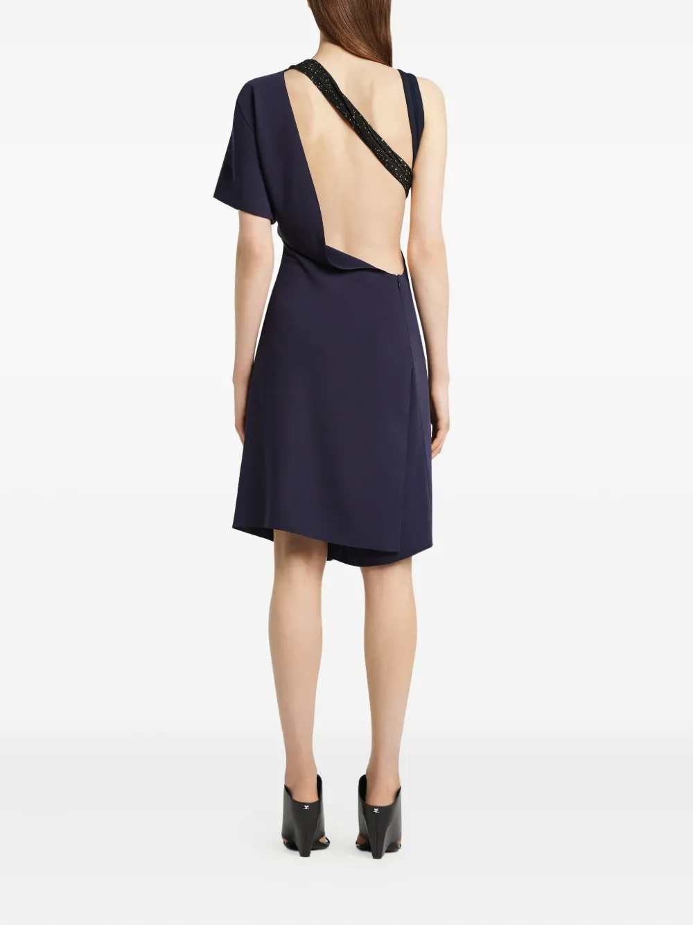 Courrèges Asymmetrische jurk met gedraaid detail Blauw