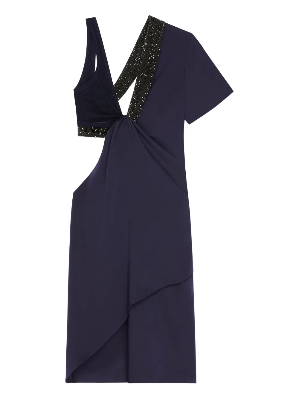 Courrèges Asymmetrische jurk met gedraaid detail Blauw