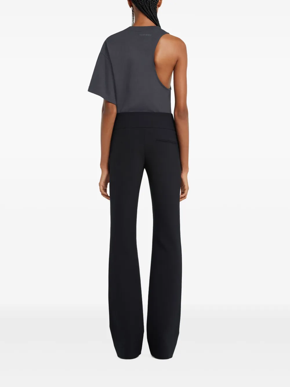 Courrèges Asymmetrisch scuba-jersey T-shirt Grijs