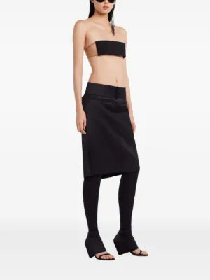 スカート COURREGES Woman Skirt Black 324DJU191DE0020 B044 Courrèges Black Denim Midi Skirt | Balardi