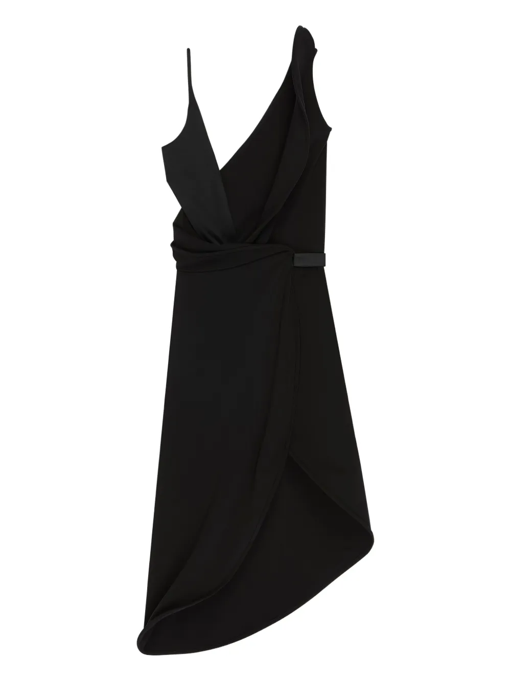 Courrèges Asymmetrische crêpe jurk Zwart