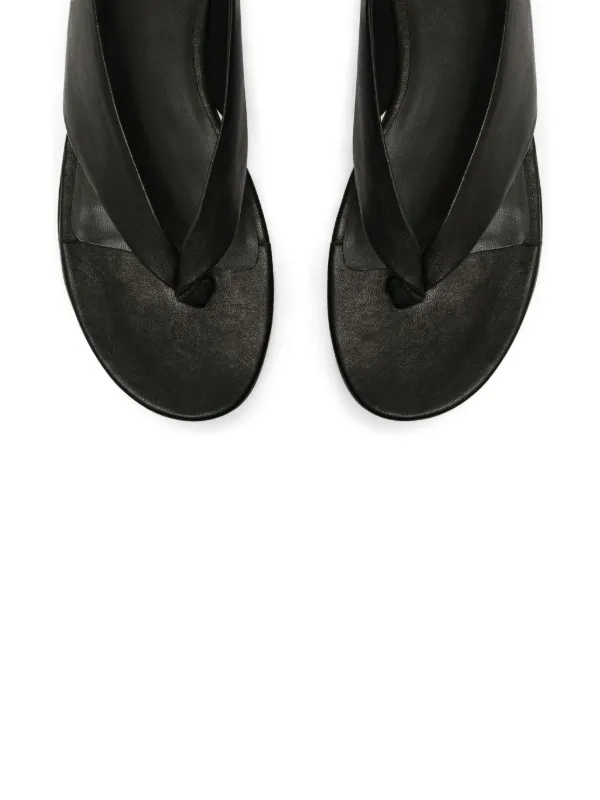 Courrèges Leather Sandals | Black | FARFETCH JO