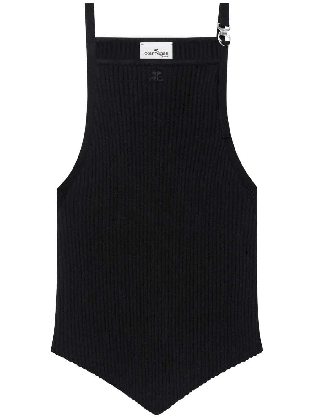 Courrèges Tanktop met puntige afwerking Zwart