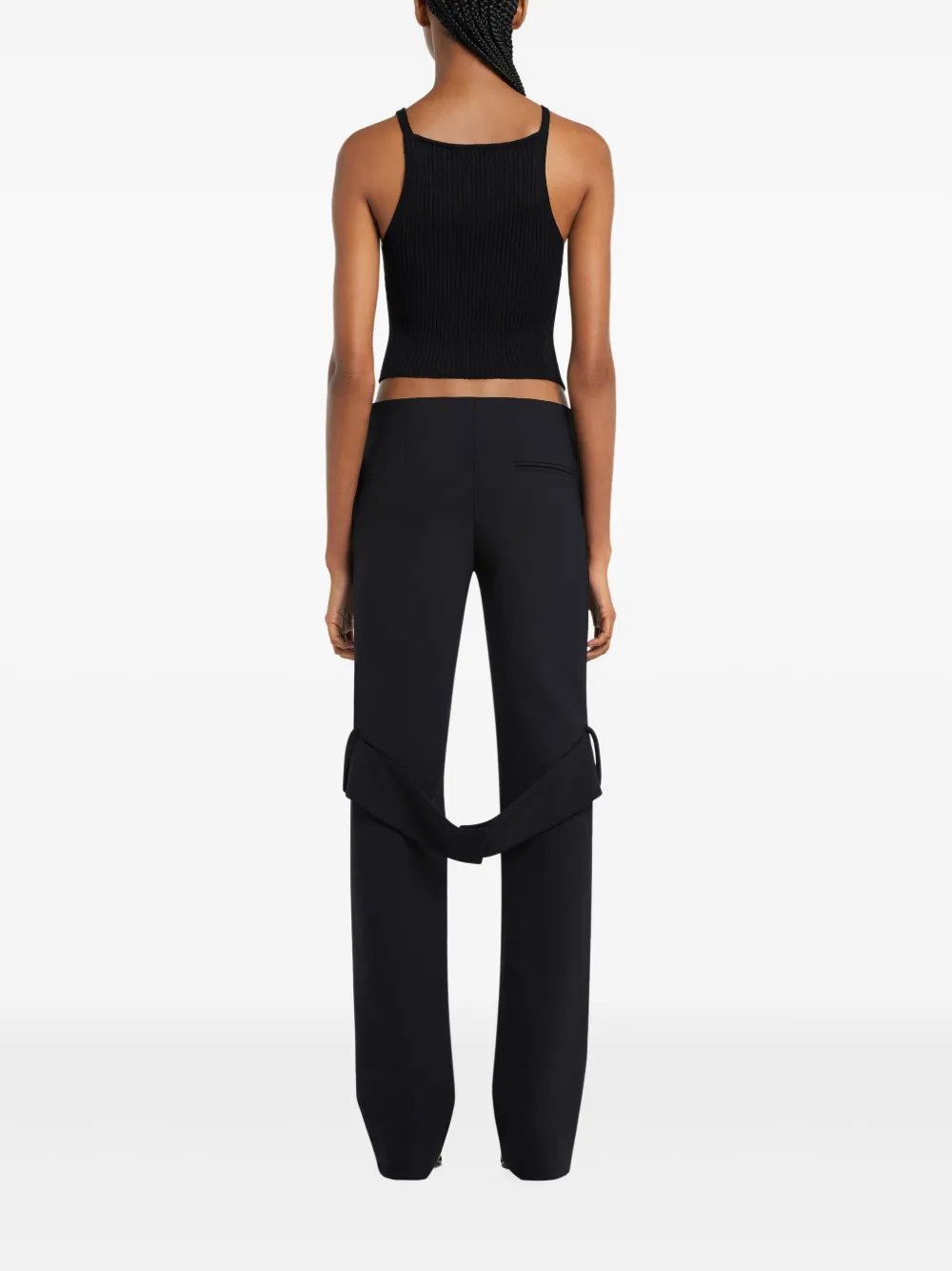 Courrèges Tanktop met puntige afwerking Zwart