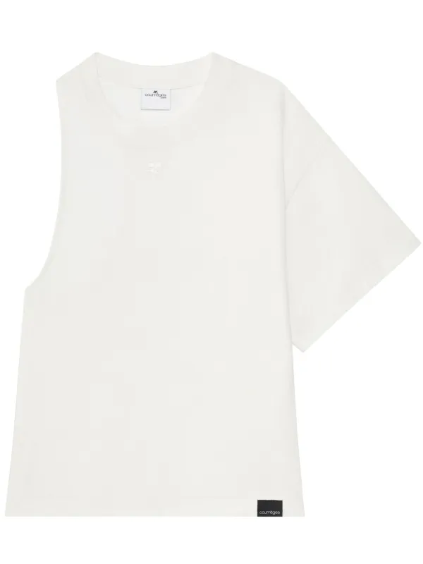 courrèges クレージュ　シングルスリーブTシャツ Courrèges シングルスリーブ Tシャツ | グレー | FARFETCH JP