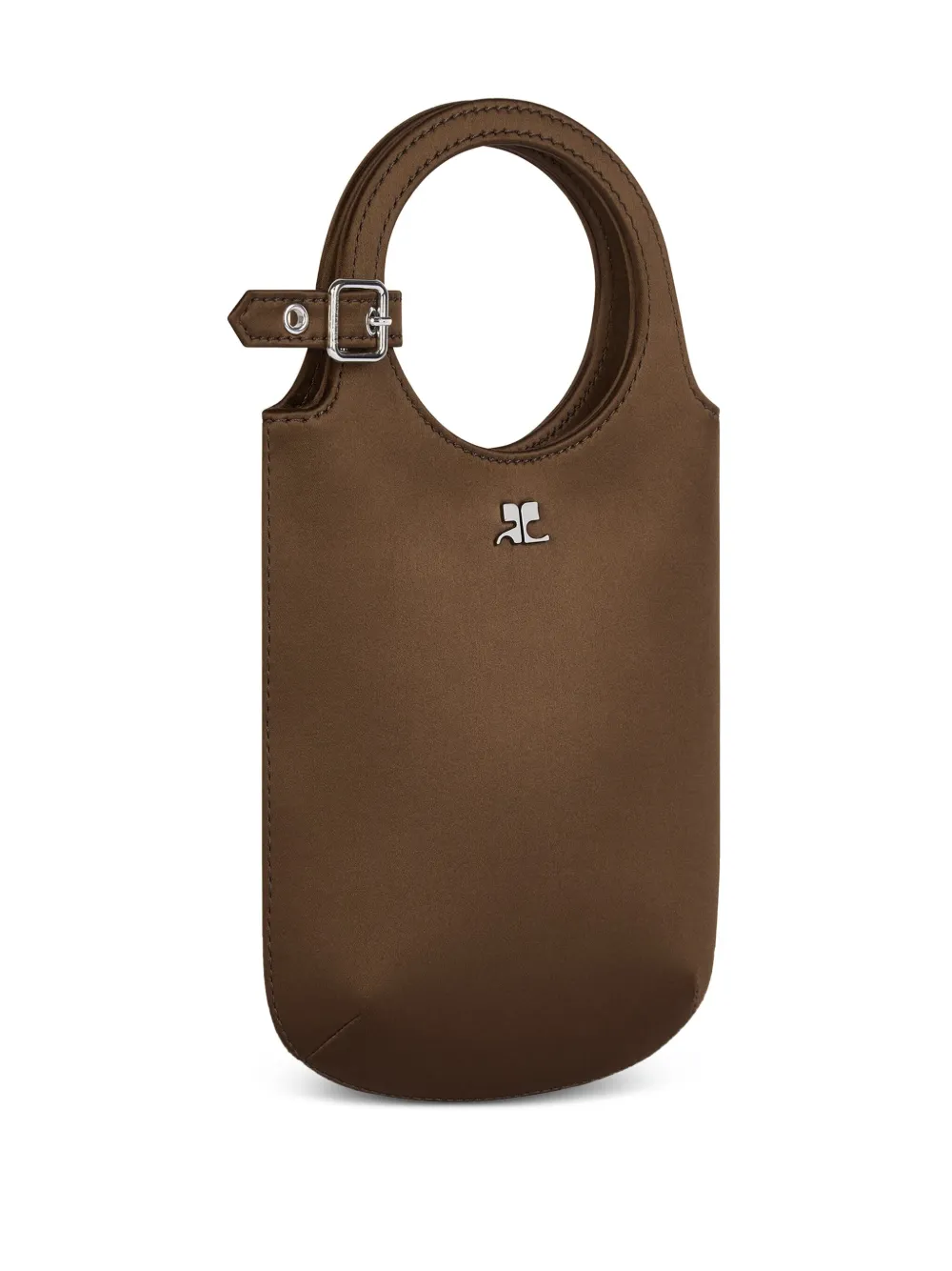 Shop Courrèges Small Holy Tote Bag In Brown