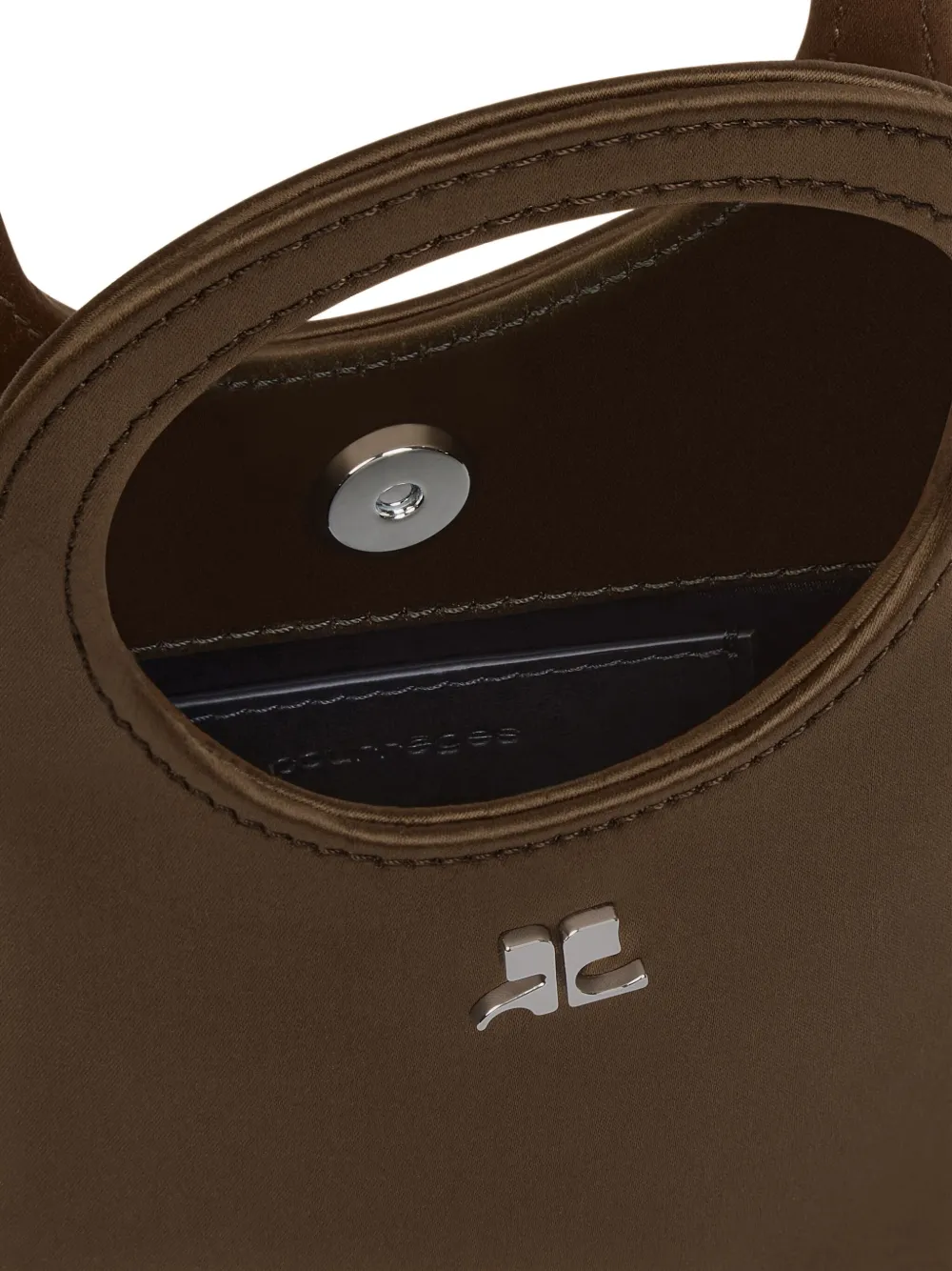Shop Courrèges Small Holy Tote Bag In Brown