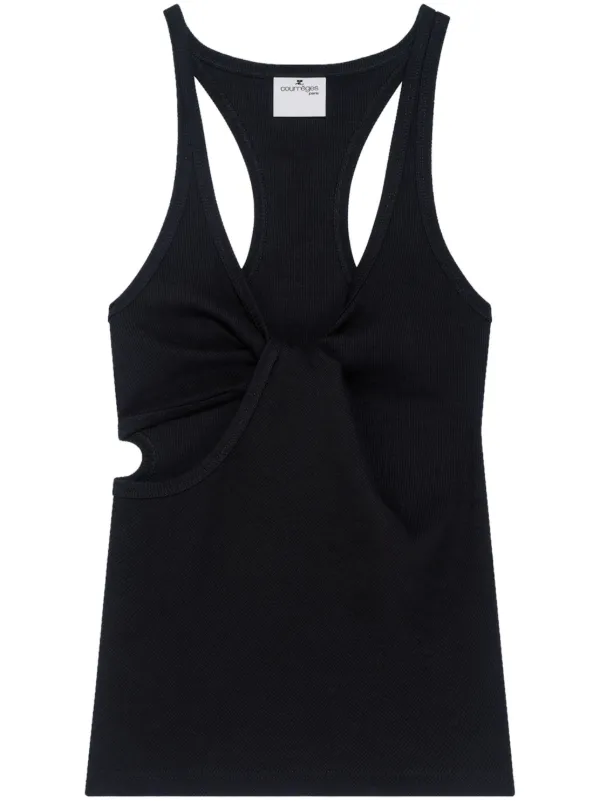 courrèges ブラック タンクトップ S 正規品 Courreges クレージュ タンクトップ FITTED TANK TOP
