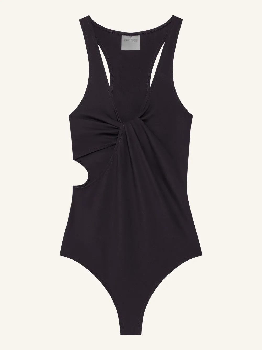 Shop Courrèges Twist Swimsuit In ブラック