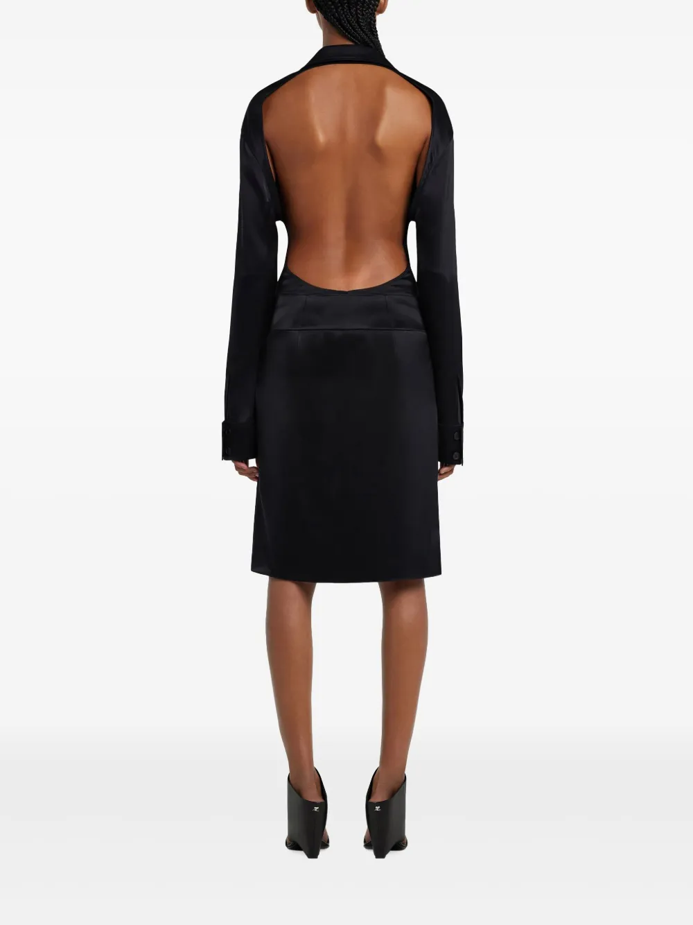 Shop Courrèges Backless Shirt In Black