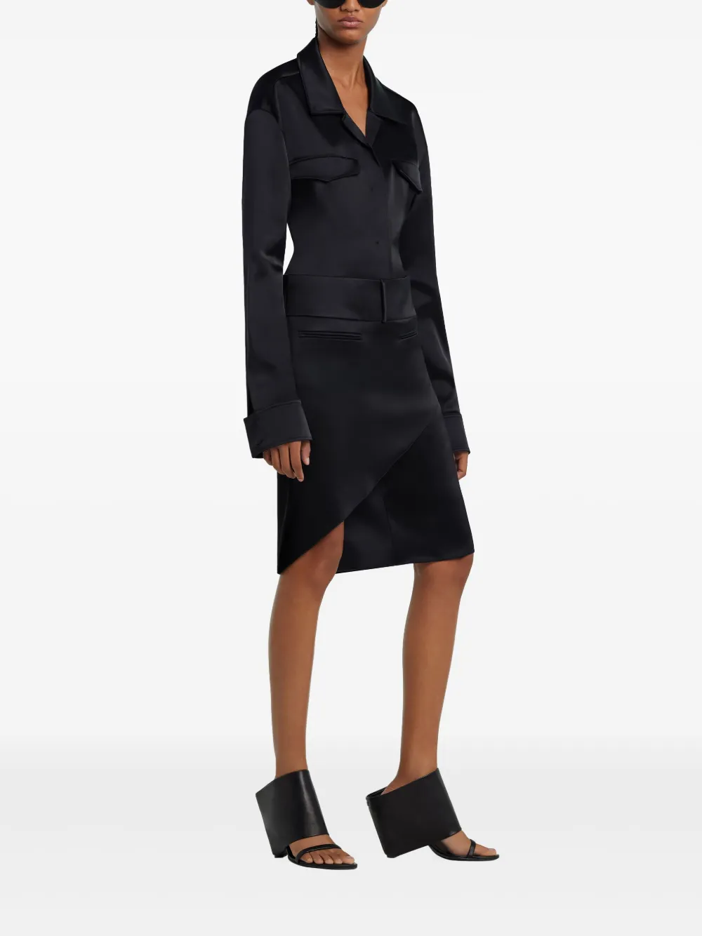 Shop Courrèges Backless Shirt In Black