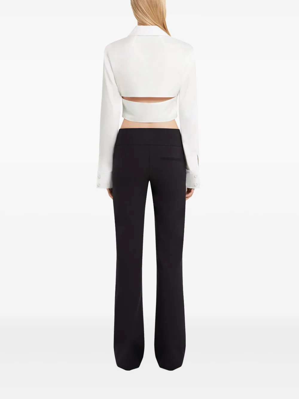 Shop Courrèges Cropped Poplin Shirt In White