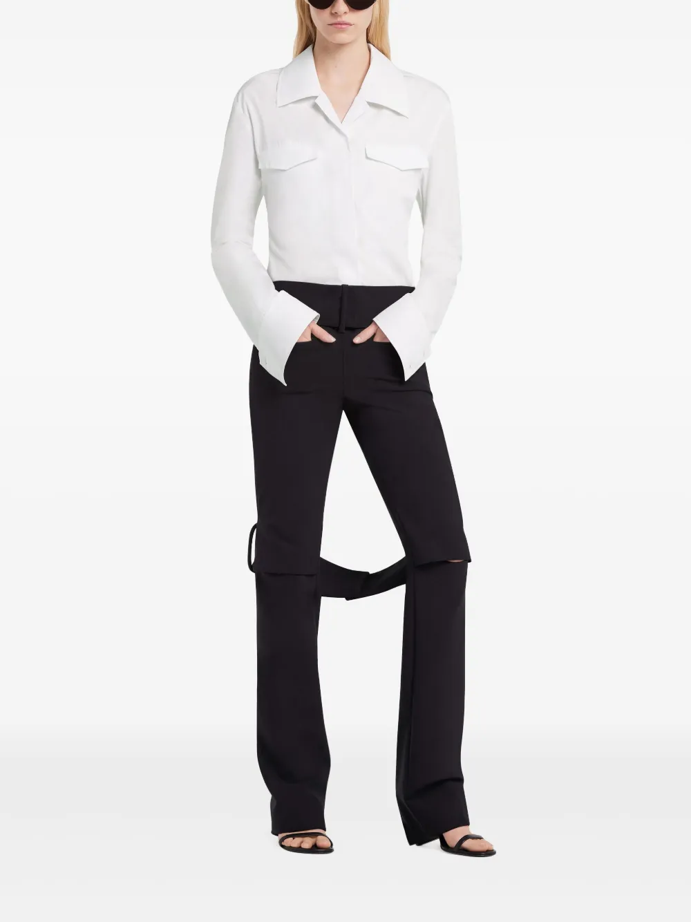 Courrèges Blouse met klepzak Wit