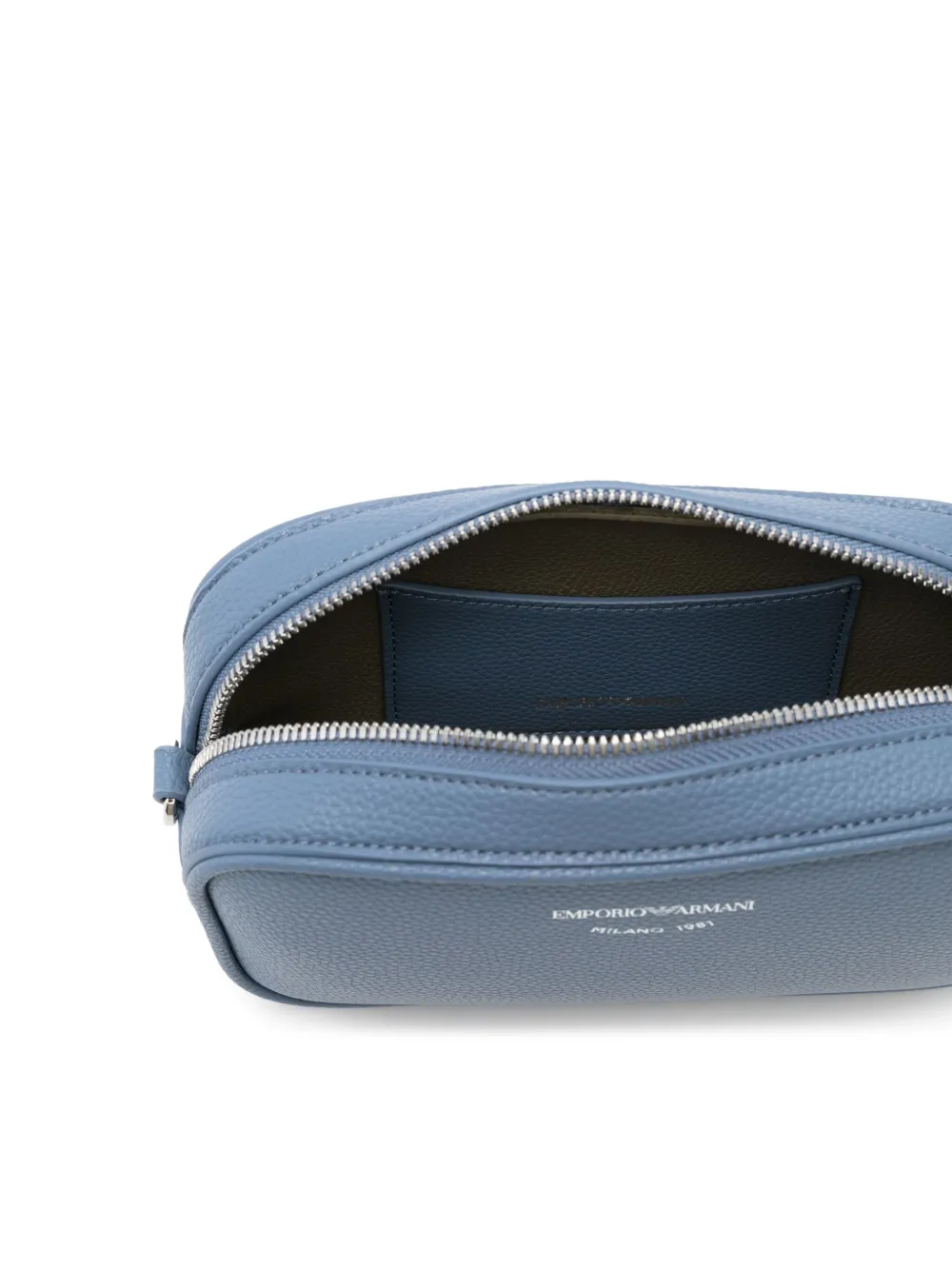 Emporio Armani Leren crossbodytas Blauw