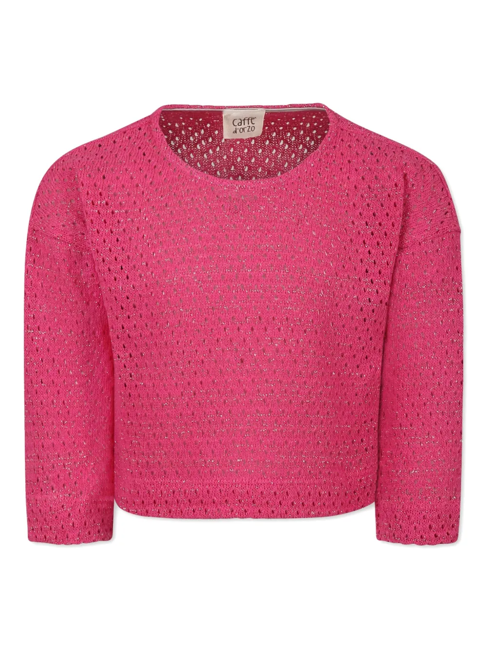 Caffe' D'orzo Pointelle gebreide top Roze