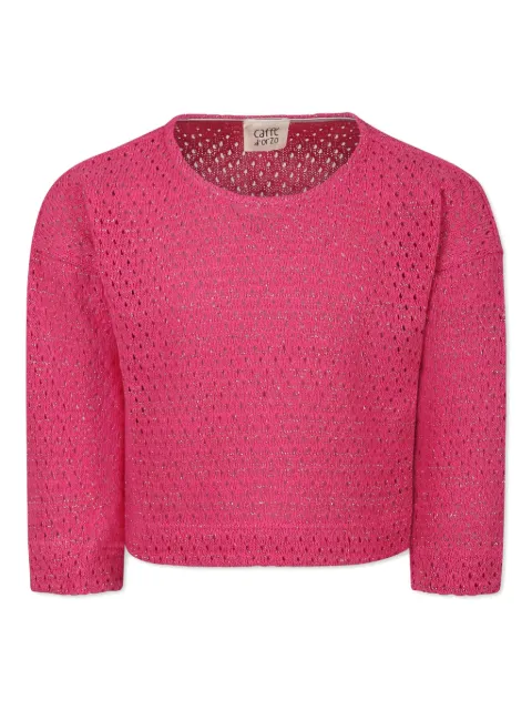 Caffe' D'orzo pointelle-knit top