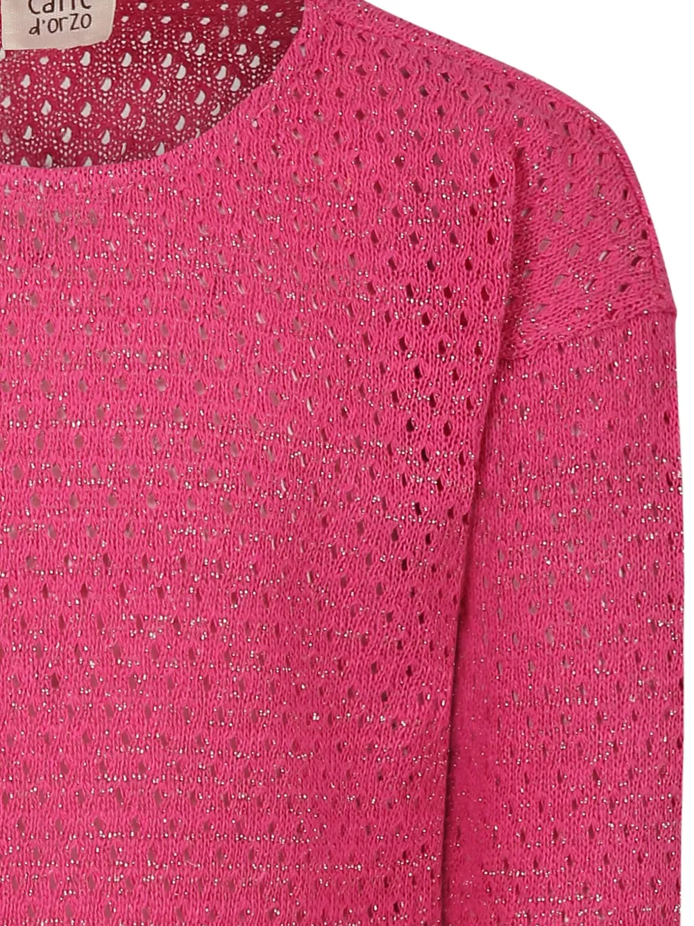 Caffe' D'orzo Pointelle gebreide top Roze