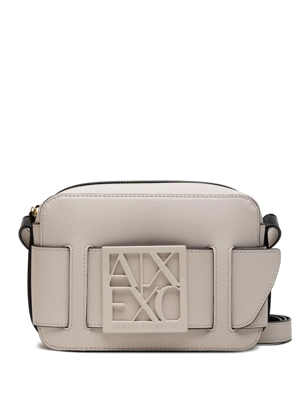 Armani Exchange ロゴプレート ショルダーバッグ - ニュートラル Armani Exchange ロゴプレート ショルダーバッグ - ニュートラル
