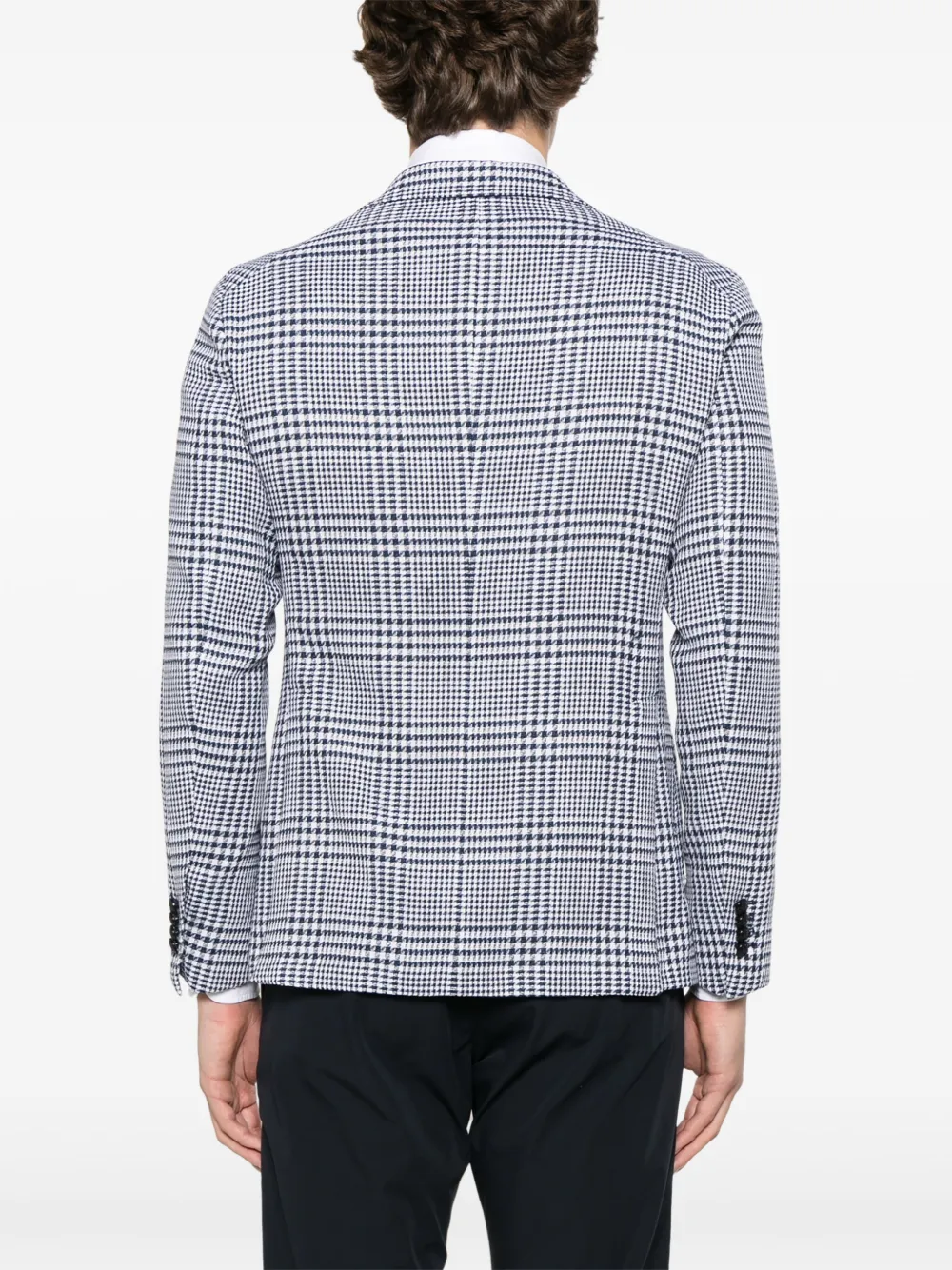 Shop Tagliatore Prince Of Wales-check Blazer In Blue