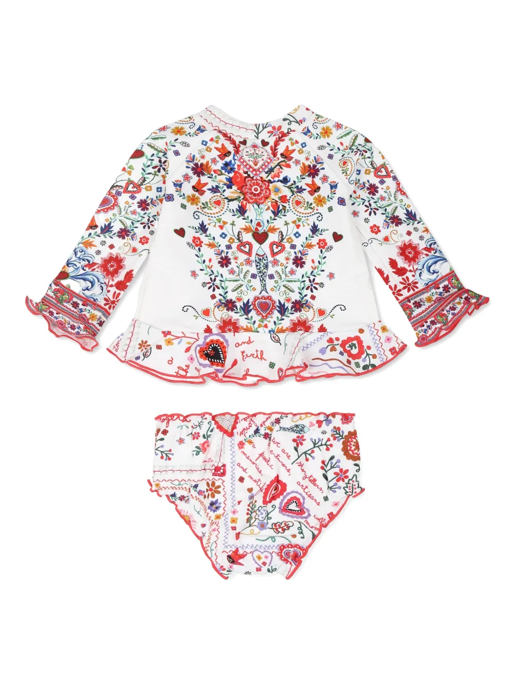 Camilla Kids Portuguese folklore-print swim set - Wit