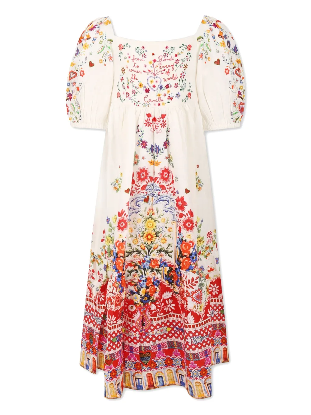 Camilla Kids Faith Luck & Justice jurk met print Wit