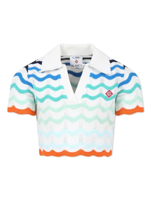 CASABLANCA KIDS Gradient Wave polo top