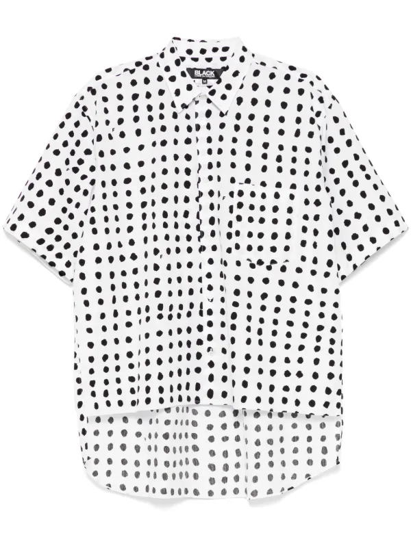 BLACK COMME des GARCONS / ブラックコムデギャルソン | 2024SS | × Filip Pagowski / Ruffled Shirt ラウンドカラーシャツ | M | ブラック/ホワイト | レディース BLACK COMME des GARCONS / ブラックコムデギャルソン | 2024SS