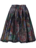 Comme Des Garçons printed pleated skirt - Black