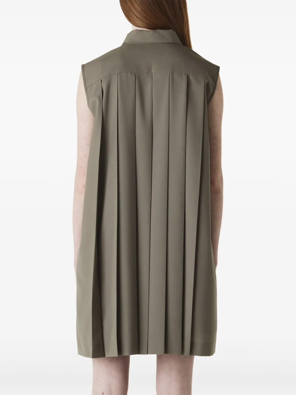 sacai Jurk van wolblend Bruin