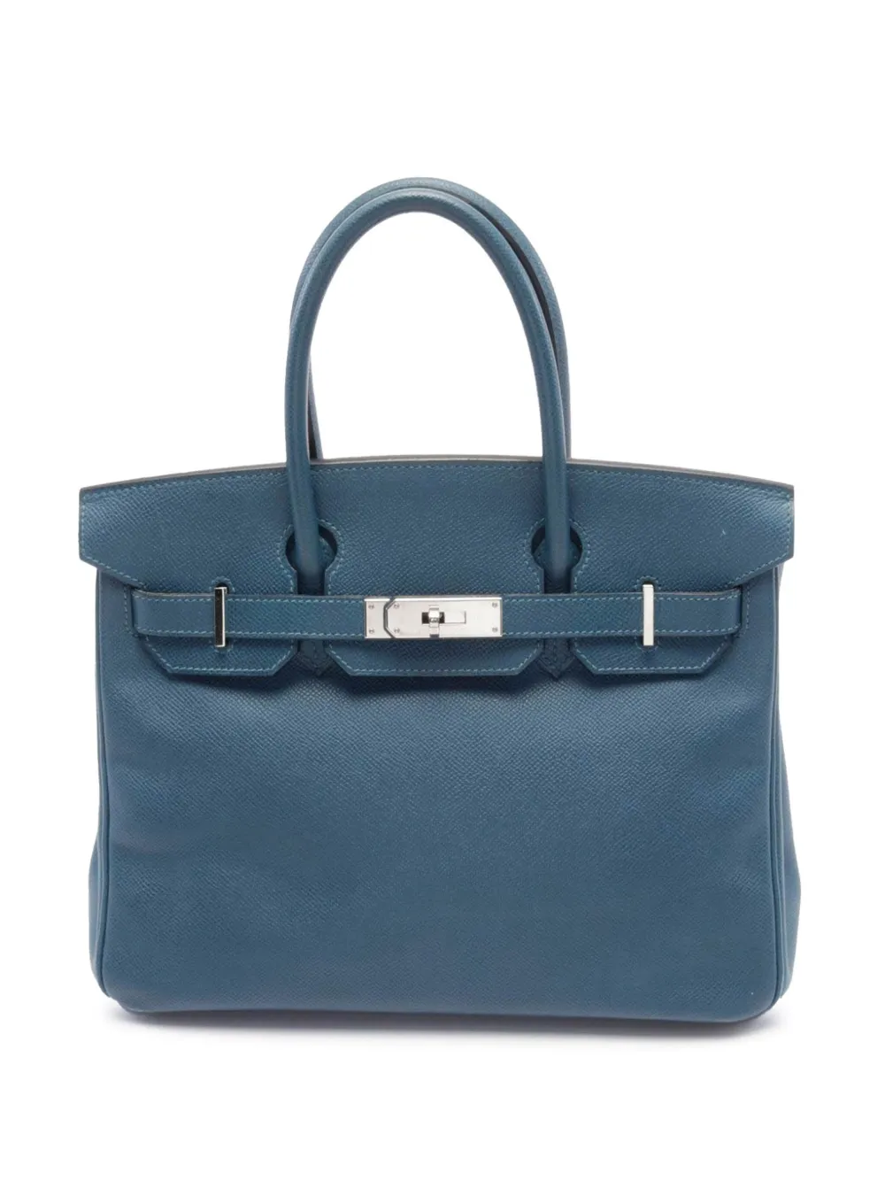 Hermès Pre-Owned 2008 エプソン バーキン ルトゥルネ 30 ハンドバッグ - ブルー Hermès Pre-Owned 2008 エプソン バーキン ルトゥルネ 30 ハンドバッグ - ブルー