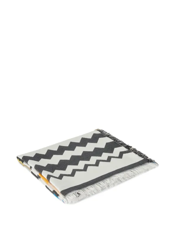Missoni Home Best Fouta Bath Towel 140x180 Cm Zig Zag in Cotton in Black