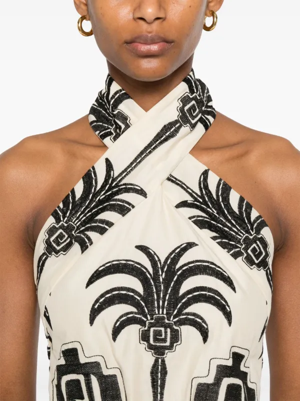 johanna ortiz mini dress The Power of the Sea cutout embroidered cotton-blend voile mini dress -  ecru