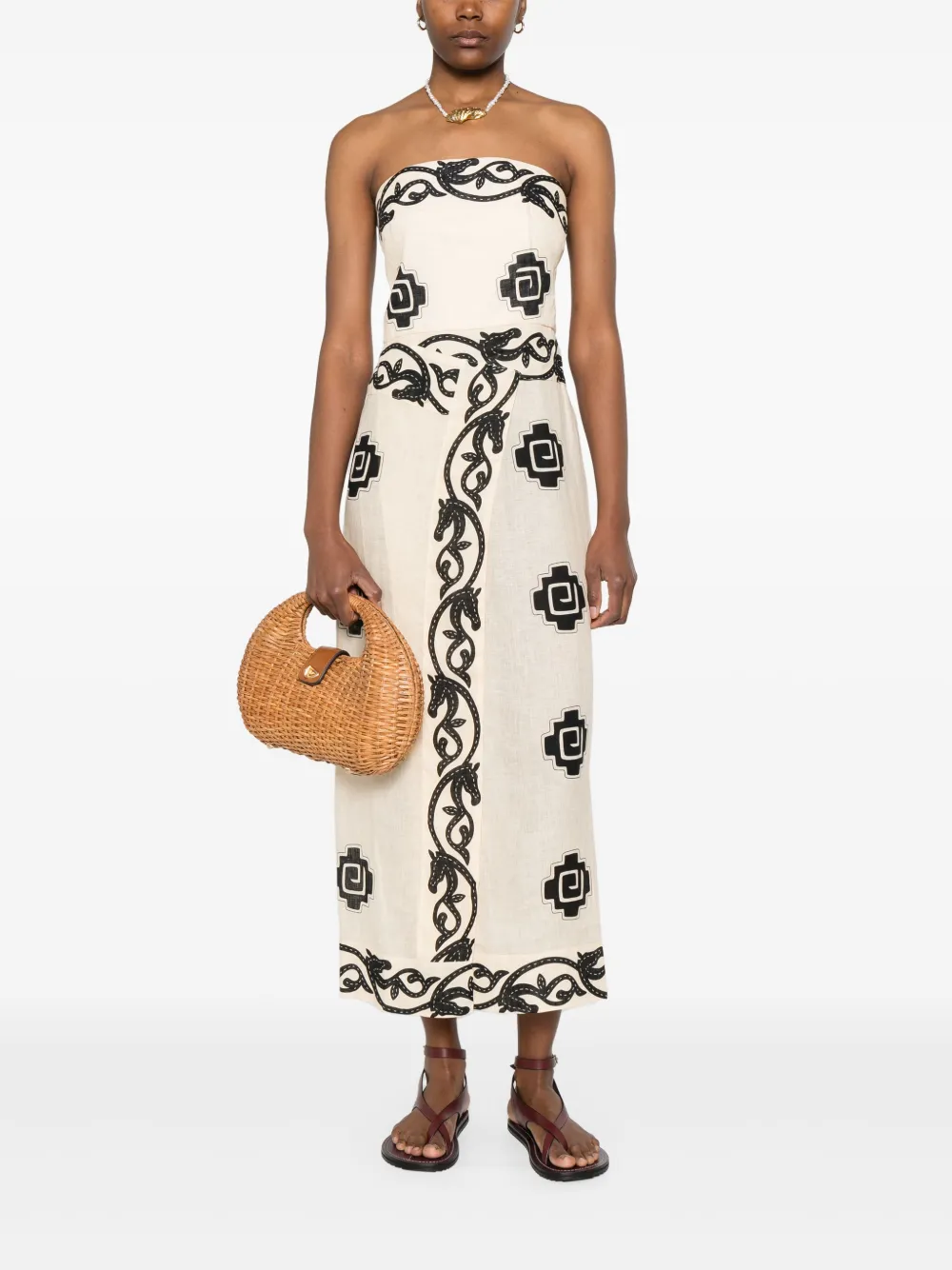 Johanna Ortiz Ancient midi dress - Beige
