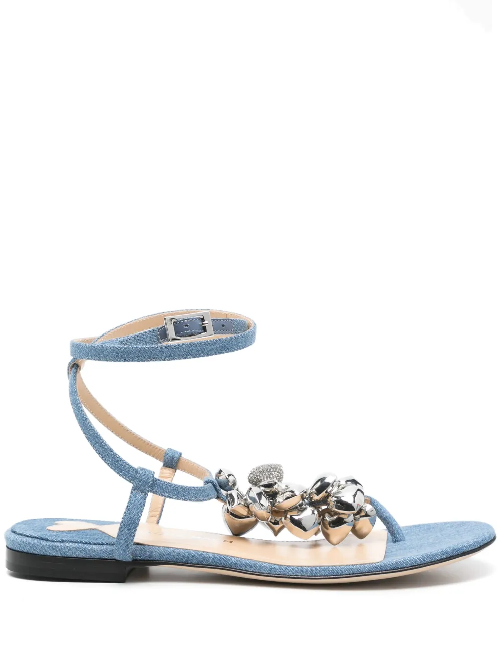MACH & MACH heart-charm flat sandals | Blue | Image 1