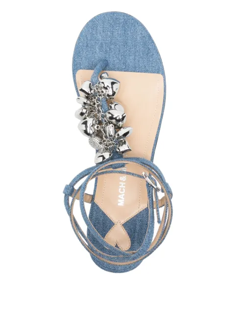 MACH & MACH heart-charm flat sandals SS25S089705DENB27 - 3